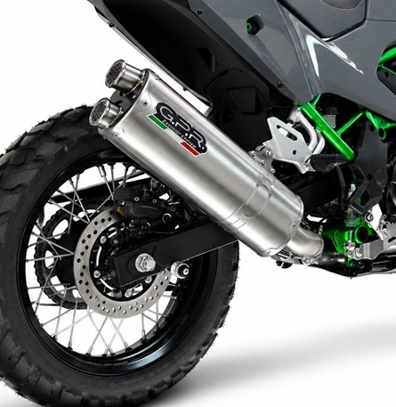 GPR escape compatible con Kawasaki KLE 500 2026-2027, Dual Inox, Escape racing, silencioso con tubo de conexión 