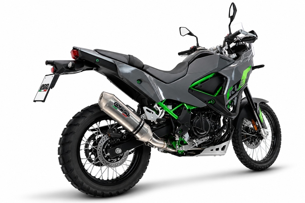 GPR escape compatible con Kawasaki KLE 500 2026-2027, PENTA ADVENTURE FULL TITANIUM, Escape legal, homologado, silenciador con db killer desmontable y tubo de conexión específico 