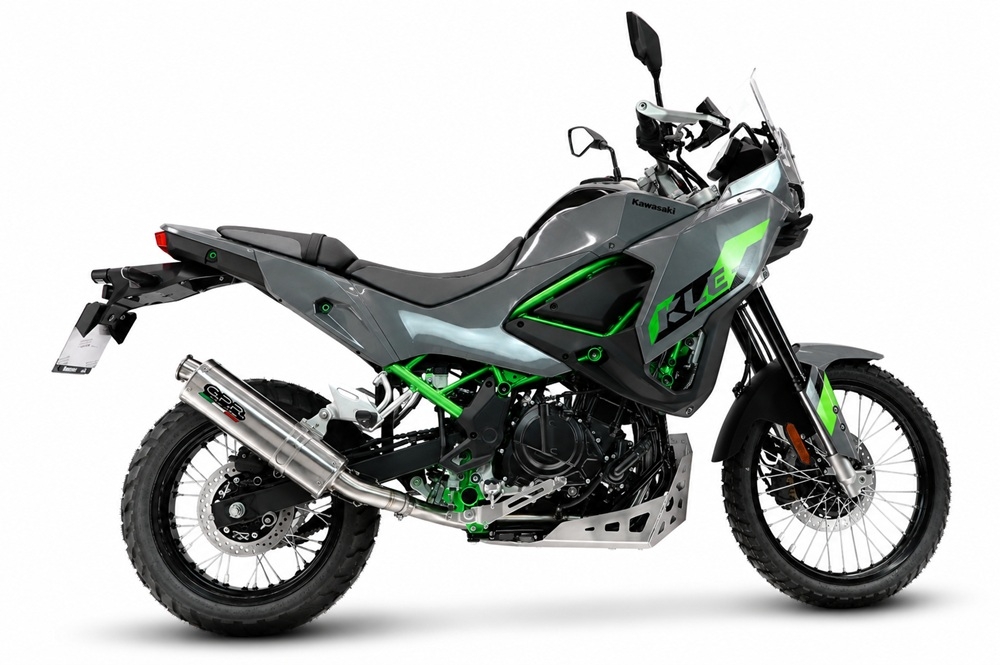 GPR escape compatible con Kawasaki KLE 500 2026-2027, Trioval, Escape legal, homologado, silenciador con db killer desmontable y tubo de conexión específico 