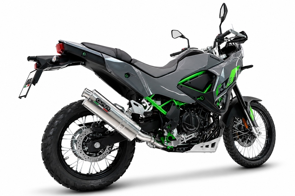 GPR escape compatible con Kawasaki KLE 500 2026-2027, Trioval, Escape legal, homologado, silenciador con db killer desmontable y tubo de conexión específico 