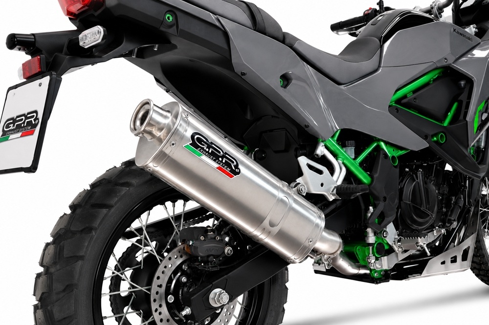 GPR escape compatible con Kawasaki KLE 500 2026-2027, Trioval, Escape legal, homologado, silenciador con db killer desmontable y tubo de conexión específico 