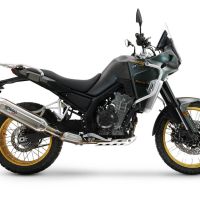 Escape compatible con Kove 800X 2024-2026, Furore-X Acciaio Inox, Escape racing, silencioso con tubo de conexión 
