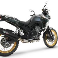 Escape compatible con Kove 800X 2024-2026, Furore-X Titanio Nero, Escape racing, silencioso con tubo de conexión 
