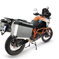 GPR TECH compatible con  Ktm Lc 8 Adventure 1090 2017/2020 e4 Par de maletas laterales en aluminio con lado derecho contorneado, color plata con portaequipajes específico Capacidad 38 LT. + 32 LT.