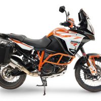 GPR TECH compatible con  Ktm Lc 8 Adventure 1050 2015/2016 e3 Par de maletas laterales en aluminio con lado derecho contorneado, color negro con portaequipajes específico Capacidad 38 LT. + 32 LT.
