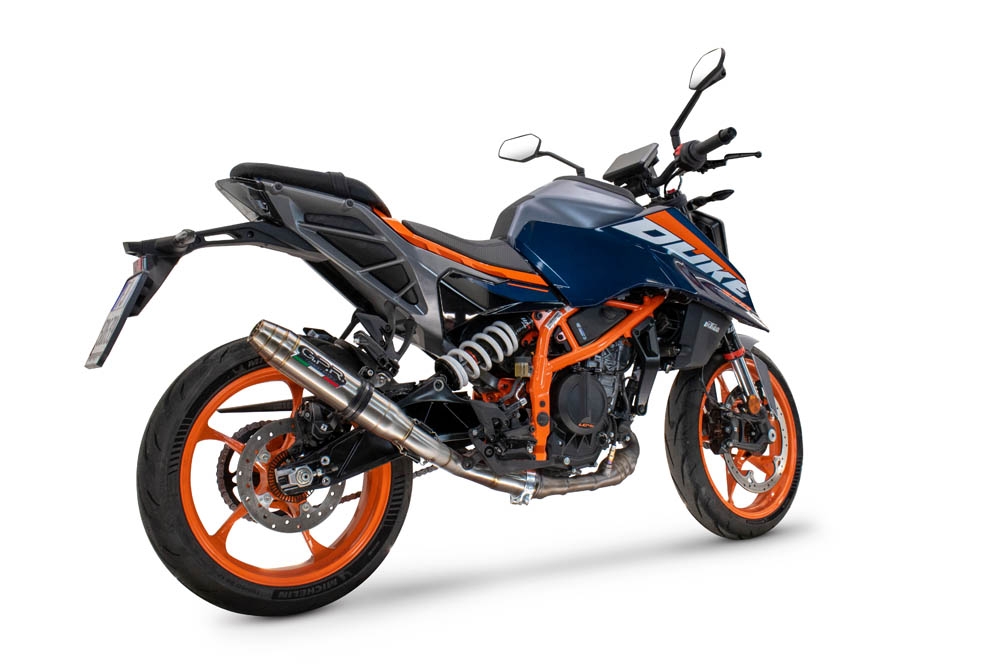 Escape compatible con Ktm Duke 200 2024-2025, Deeptone Inox, Escape legal, homologado, silenciador con db killer desmontable y tubo de conexión específico 
