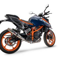 Escape compatible con Ktm Duke 200 2024-2025, Deeptone Inox, Escape legal, homologado, silenciador con db killer desmontable y tubo de conexión específico 