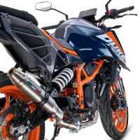 Escape compatible con Ktm Duke 200 2024-2025, Deeptone Inox, Escape legal, homologado, silenciador con db killer desmontable y tubo de conexión específico 