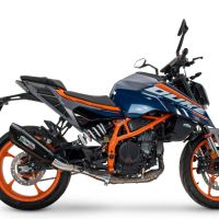 Escape compatible con Ktm Duke 390 2024-2025, GP-Revo Black Titanium, Escape legal, homologado, silenciador con db killer desmontable y tubo de conexión específico 