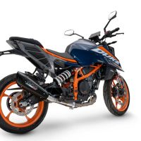 Escape compatible con Ktm Duke 390 2024-2025, GP-Revo Black Titanium, Escape legal, homologado, silenciador con db killer desmontable y tubo de conexión específico 