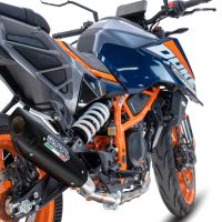 Escape compatible con Ktm Duke 390 2024-2025, GP-Revo Black Titanium, Escape legal, homologado, silenciador con db killer desmontable y tubo de conexión específico 