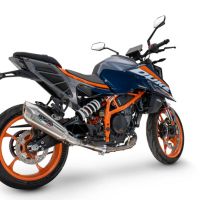 Escape compatible con Ktm Duke 390 2024-2025, GP-Revo Titanium, Escape legal, homologado, silenciador con db killer desmontable y tubo de conexión específico 