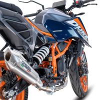 Escape compatible con Ktm Duke 390 2024-2025, GP-Revo Titanium, Escape legal, homologado, silenciador con db killer desmontable y tubo de conexión específico 