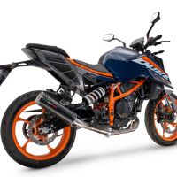 Escape compatible con Ktm Duke 125 2024-2025, M3 Black Titanium, Escape legal, homologado, silenciador con db killer desmontable y tubo de conexión específico 