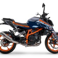 Escape compatible con Ktm Duke 390 2024-2025, M3 Inox , Escape legal, homologado, silenciador con db killer desmontable y tubo de conexión específico 