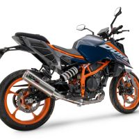 Escape compatible con Ktm Duke 390 2024-2025, M3 Inox , Escape legal, homologado, silenciador con db killer desmontable y tubo de conexión específico 