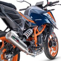 Escape compatible con Ktm Duke 390 2024-2025, M3 Inox , Escape legal, homologado, silenciador con db killer desmontable y tubo de conexión específico 