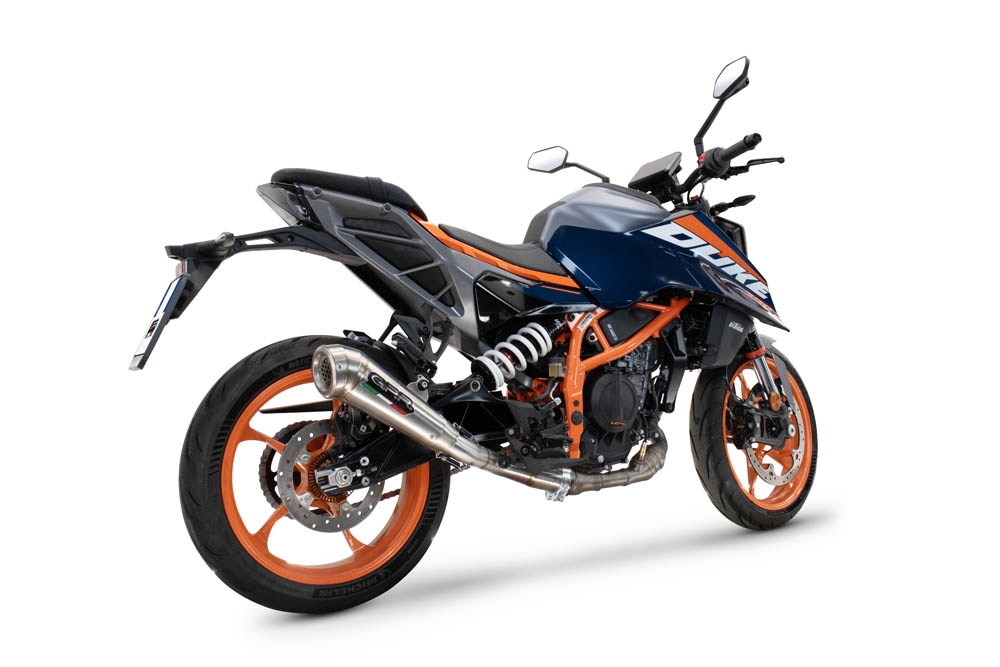 Escape compatible con Ktm Duke 390 2024-2025, Powercone Evo, Escape legal, homologado, silenciador con db killer desmontable y tubo de conexión específico 