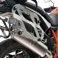 GPR TECH compatible con  Ktm Lc 8 Adventure 1090 2017/2020 e4 Par de maletas laterales en aluminio con lado derecho contorneado, color plata con portaequipajes específico Capacidad 38 LT. + 32 LT.