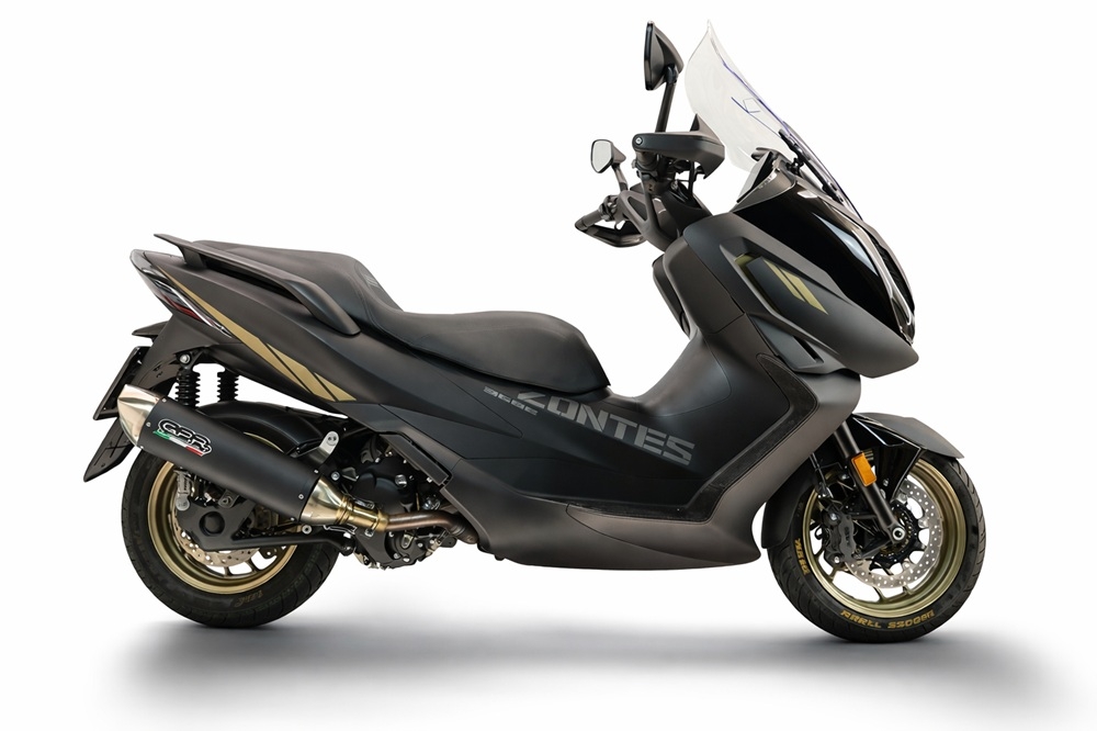 GPR escape compatible con Zontes 365E 2024-2026, Furore-X Scooter, Escape racing, silencioso con tubo de conexión 