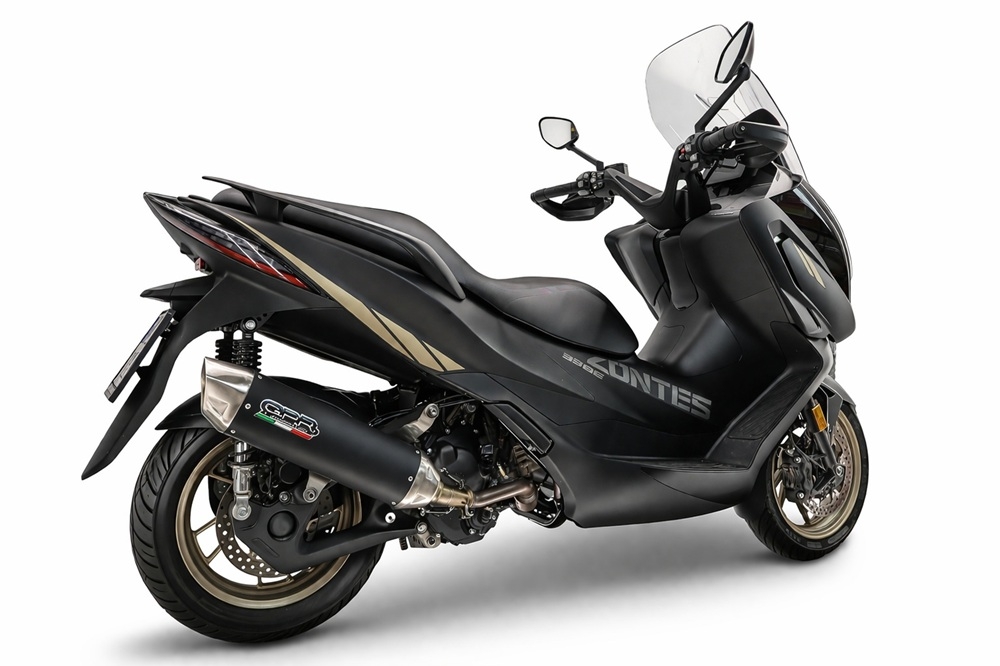 GPR escape compatible con Zontes 365E 2024-2026, Furore-X Scooter, Escape racing, silencioso con tubo de conexión 