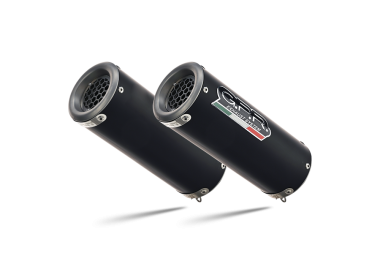 Escape compatible con Ducati Monster 696 2008-2014, M3 Black Titanium, Par de terminales de escape homologados, con db killer extraíbles y tubos de conexión específicos 