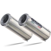 Escape compatible con Yamaha Fz6 600-Fazer S1-S2 2004-2013, M3 Inox , Par de terminales de escape homologados, con db killer extraíbles y tubos de conexión específicos 