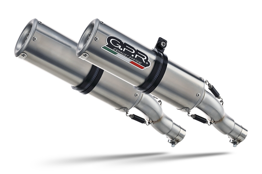 Escape compatible con Aprilia Shiver 900 2017-2020, M3 Inox , Par de terminales de escape homologados, con db killer extraíbles y tubos de conexión específicos 