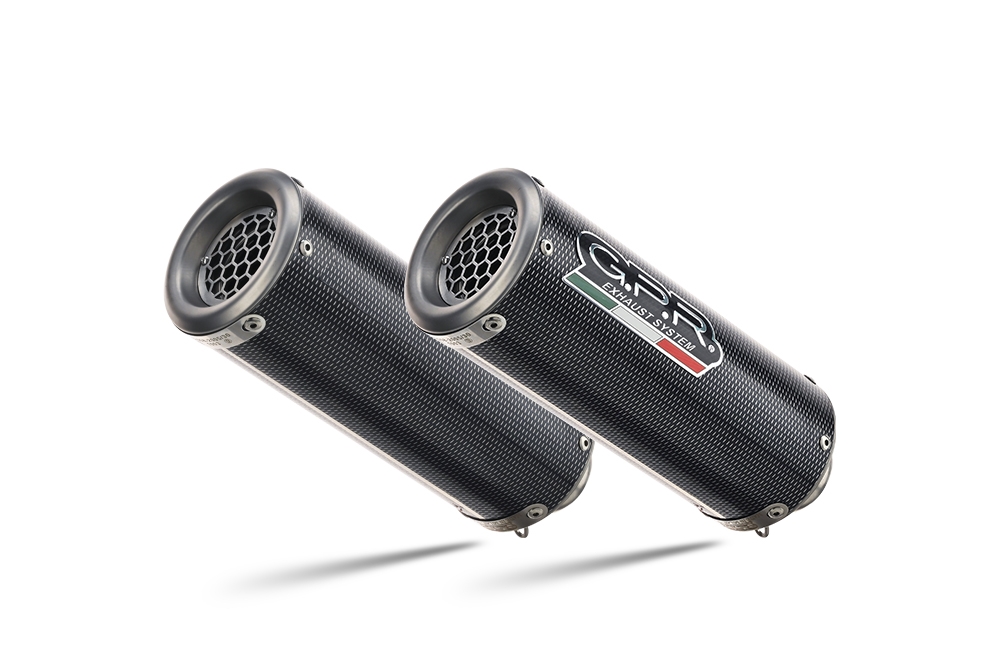 Escape compatible con Ducati Monster 696 2008-2014, M3 Poppy , Par de terminales de escape homologados, con db killer extraíbles y tubos de conexión específicos 