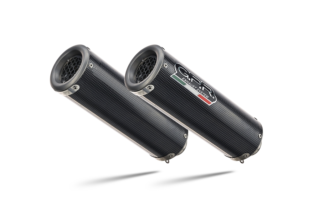 Escape compatible con Aprilia Shiver 900 2017-2020, M3 Poppy , Par de terminales de escape homologados, con db killer extraíbles y tubos de conexión específicos 