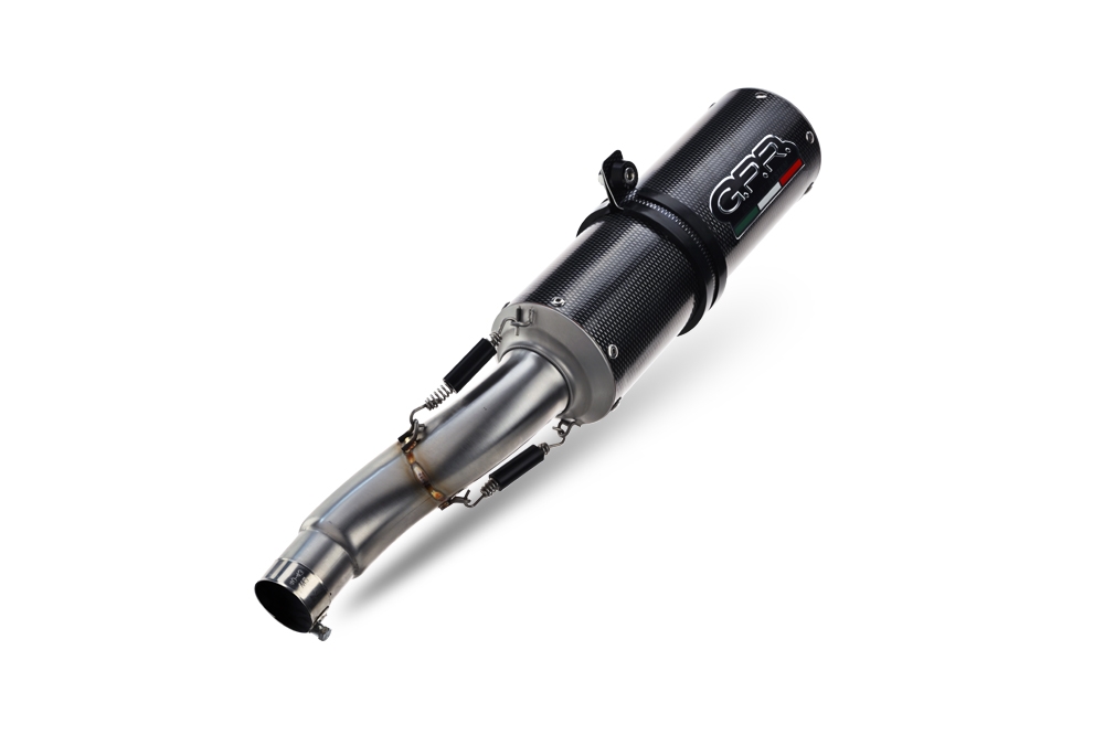 Escape compatible con Aprilia Shiver 900 2017-2020, M3 Poppy , Par de terminales de escape homologados, con db killer extraíbles y tubos de conexión específicos 