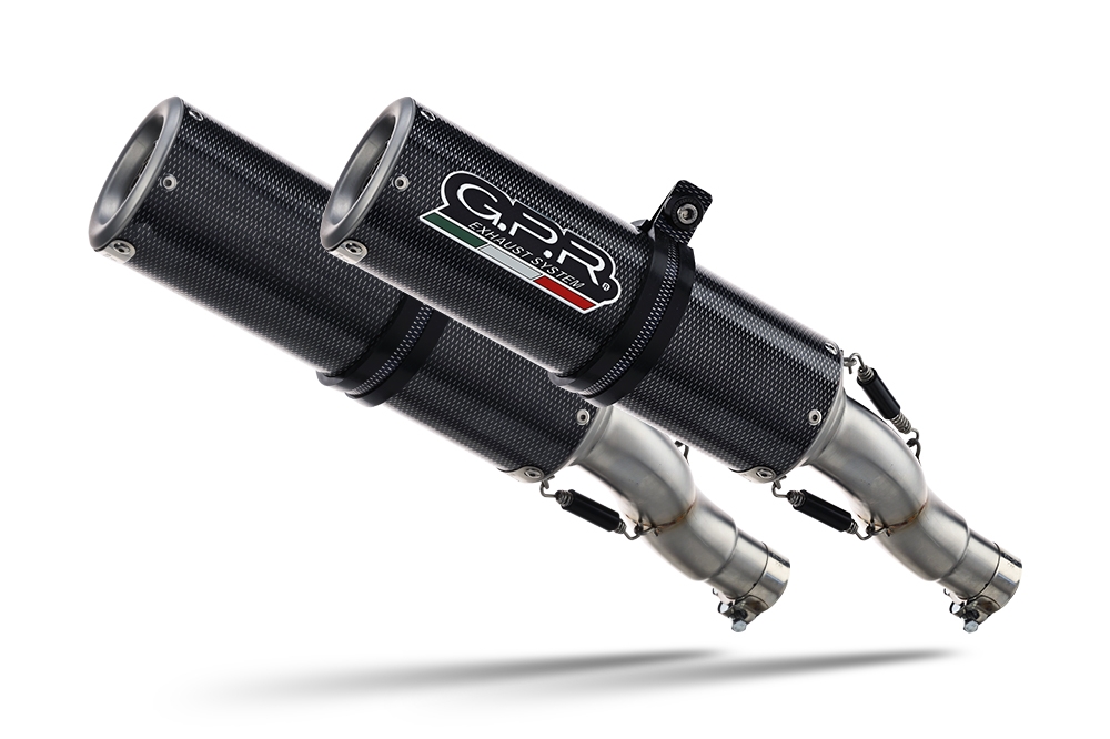 Escape compatible con Aprilia Shiver 900 2017-2020, M3 Poppy , Par de terminales de escape homologados, con db killer extraíbles y tubos de conexión específicos 
