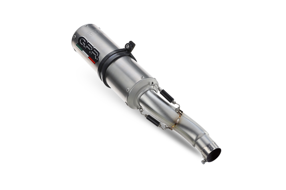 Escape compatible con Kawasaki Versys 650 2006-2014, M3 Titanium Natural, Escape legal, homologado, silenciador con db killer desmontable y tubo de conexión específico 