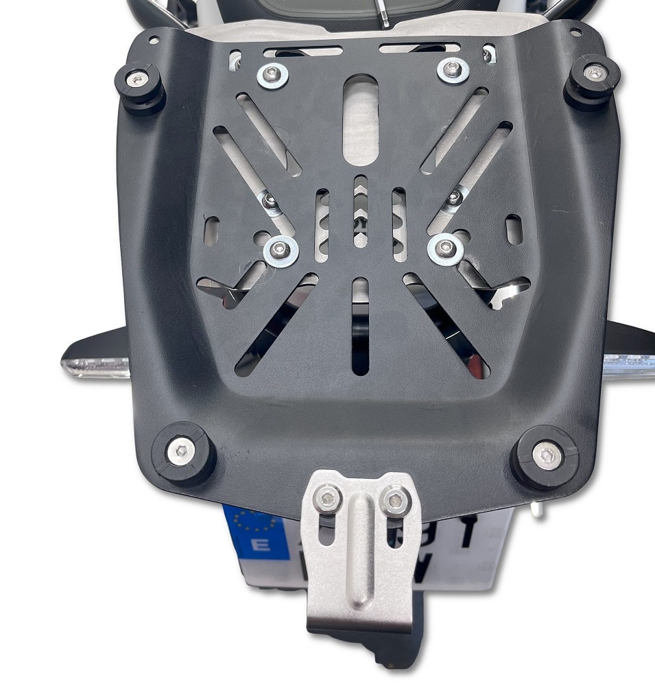 GPR TECH compatible con  Royal Enfield Himalayan 450 2024/2025 e5 Plus Placa de fijación específica Top Case ALPITECH 35 LT compatible con portaequipajes original, fabricada en acero inoxidable con 4 puntos de anclaje