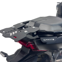 Portaequipajes GPR TECH compatible con  Sym ADX TG 400 2024/2026 e5 Plus Portaequipajes trasero específico Top Case ALPITECH 26 > 35 LT Portaequipajes trasero específico, fabricada en acero inoxidable con 4 puntos de anclaje