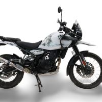 Escape compatible con Royal Enfield Himalayan 450 2024-2025, Deeptone Inox, Escape legal, homologado, silenciador con db killer desmontable y tubo de conexión específico 