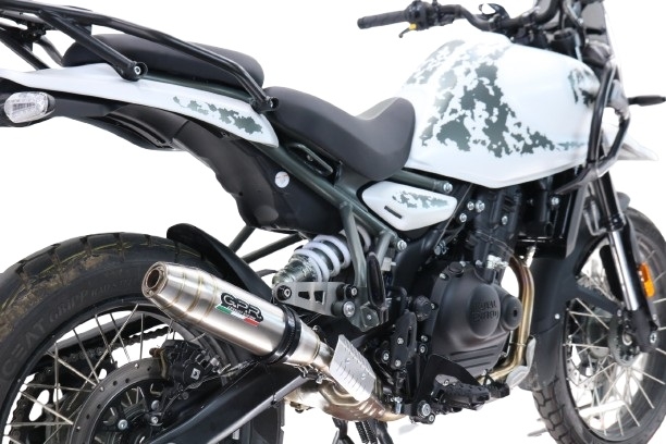 Escape compatible con Royal Enfield Himalayan 450 2024-2025, Deeptone Inox, Escape legal, homologado, silenciador con db killer desmontable y tubo de conexión específico 