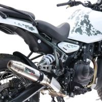 Escape compatible con Royal Enfield Himalayan 450 2024-2025, Deeptone Inox, Escape legal, homologado, silenciador con db killer desmontable y tubo de conexión específico 