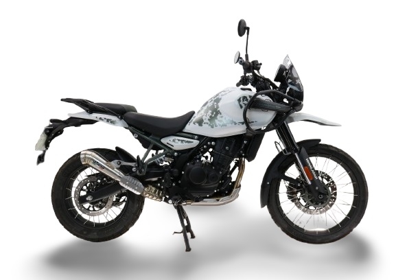 Escape compatible con Royal Enfield Himalayan 450 2024-2025, Powercone Evo, Escape legal, homologado, silenciador con db killer desmontable y tubo de conexión específico 