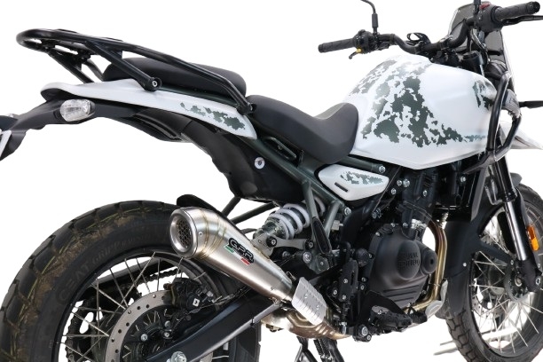 Escape compatible con Royal Enfield Himalayan 450 2024-2025, Powercone Evo, Escape legal, homologado, silenciador con db killer desmontable y tubo de conexión específico 