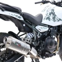 GPR escape compatible con  Royal Enfield Himalayan 450  2024-2025, Dune Triovale Titanio, Escape legal, homologado, silenciador con db killer desmontable y tubo de conexión específico 
