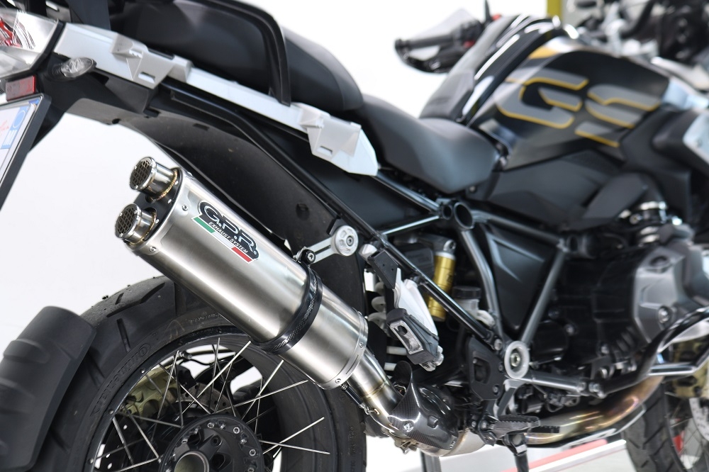 Escape compatible con Bmw R 1250 Gs -Adventure 2021-2024, Dual Poppy, Escape legal, homologado, silenciador con db killer desmontable y tubo de conexión específico 