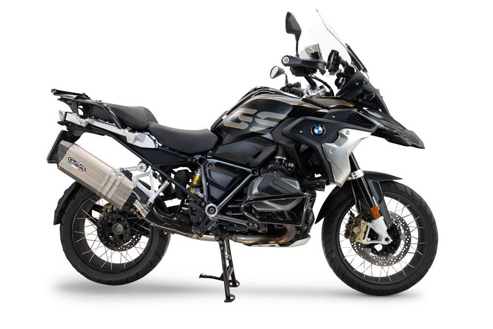 Escape compatible con Bmw R 1250 Gs -Adventure 2021-2024, Hyper Sonic Titanium, Escape legal, homologado, silenciador con db killer desmontable y tubo de conexión específico 