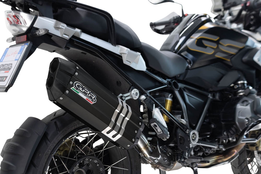 Escape compatible con Bmw R 1250 Gs -Adventure 2021-2024, Hyper Sonic Black Titanium, Escape legal, homologado, silenciador con db killer desmontable y tubo de conexión específico 