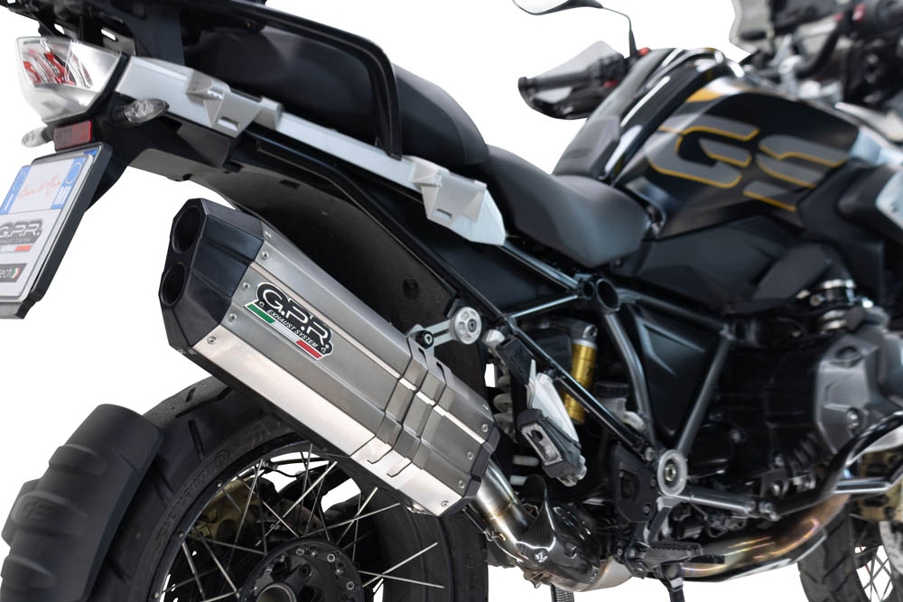 Escape compatible con Bmw R 1250 Gs -Adventure 2021-2024, Hyper Sonic Titanium, Escape legal, homologado, silenciador con db killer desmontable y tubo de conexión específico 