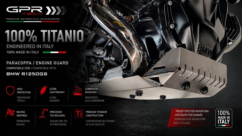 GPR TECH compatible con  Bmw R 1250 Gs Adventure 2021/2024 e5 Protección del motor en titanio 