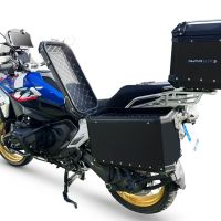 GPR TECH compatible con  BMW R 1300 GS 2023/2025 Kit tríptico fabricado en color negro, con Top case 35 Lt + Side Cases 38 Lt + 38 Lt + portaequipaje general color negro Capacidad Top case 35 Litros + capacidad maletas laterales 38 Litros + 38 Litros
