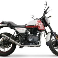 Escape compatible con Royal Enfield Scram 411 2022-2024, Deeptone Inox, Escape homologado para mercados fuera de la UE 