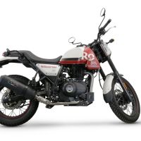 Escape compatible con Royal Enfield Scram 411 2022-2024, Ghisa , Escape legal, homologado, silenciador con db killer desmontable y tubo de conexión 