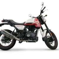 Escape compatible con Royal Enfield Scram 411 2022-2024, Trioval, Escape legal, homologado, silenciador con db killer desmontable y tubo de conexión 